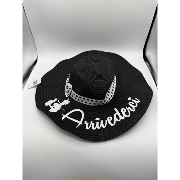 Disney Parks Minnie Mouse Italy Pavilion Arrivederci Black Floppy Hat *NWT main image 5